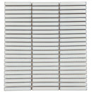 Witte keramische mozaïektegels in horizontale stapelrijen van SEF12115 Soft White Glossy