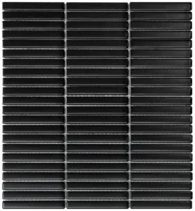 Glanzende zwarte rechthoekige glasmozaïek tegels SEF12925 Black Matt voor je project