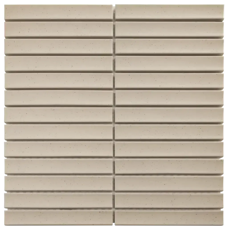 Beige lineaire mozaïek tegels SEF20250 Vanilla Speckle Matt met textuur