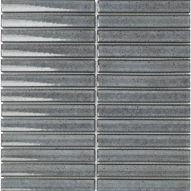 SEF20360 Grey Glossy tegelmozaiek met spikkels en glanzende afwerking