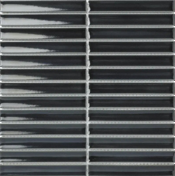 SEF20400 Blauw Grijs Glanzend, mooie glanzende donkere lineaire mozaïektegels