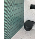 Zwarte wandtoilet met bijpassende deksel in Ocean Green Glossy stijl