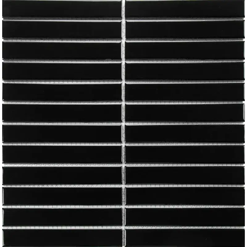 SEF22915 black glossy tegelmozaiek voor een strakke, glanzende muur look
