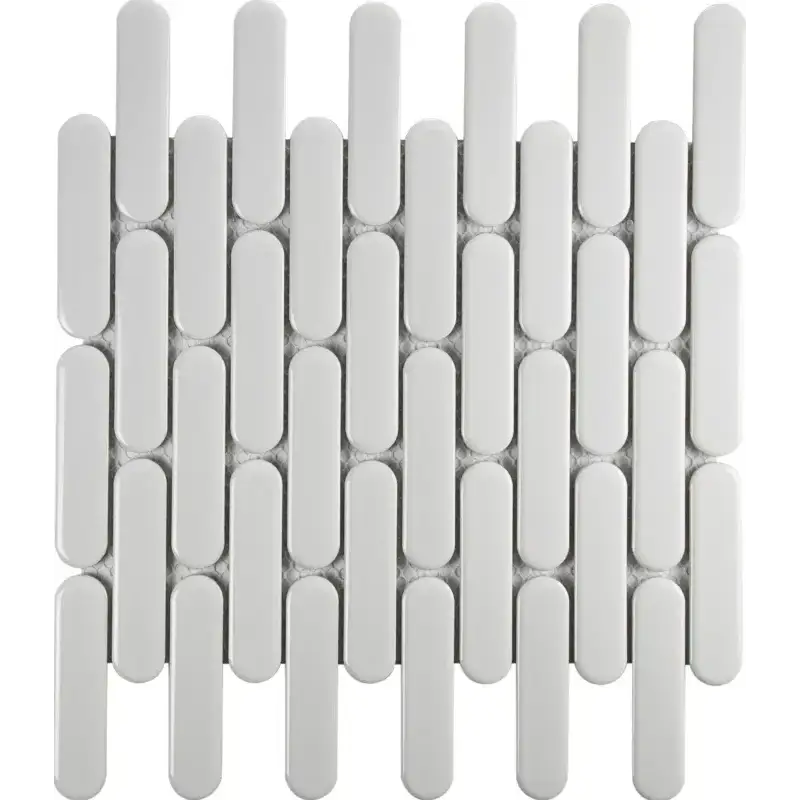 Seo23100 White Glossy witte glanzende langwerpige mozaïektegel voor badkamer en keuken