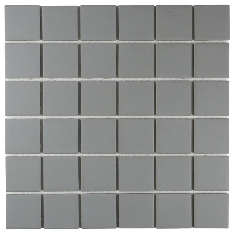 Grijze vierkante mozaïek SM48510 Urban met matte afwerking en witte voegen