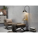 Moderne lounge stoel met bijpassende ottoman in taupe bij Statale Pearl 60x120