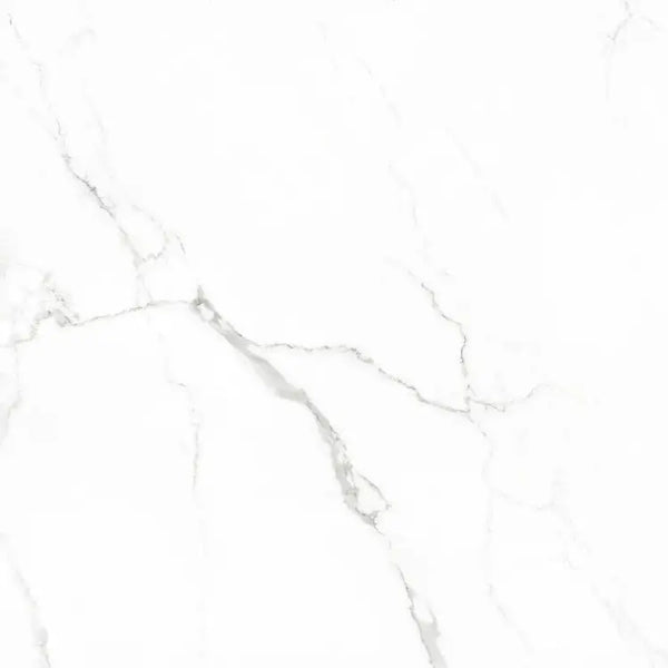 Witte marmeren surface met grijze aders, Statuario Glans 60x60 Rett design