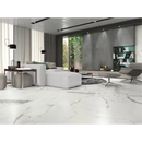 Moderne witte marmer vloer met grijs aderpatroon in Statuario mat 60x120