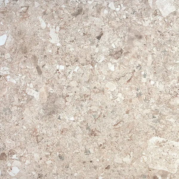 Ruw, gespikkeld grijs-wit terrazzo tegel Stone Nut 60x60 rett