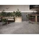 Grijs steenvormig porseleinen vloertegels met marmerpatroon Stoneland Grey mat 80x160 rett
