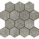 Grijze hexagonale tegels in honingraatpatroon, Stoneland Grey mozaïek 29x27cm