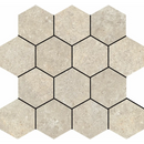 Beige hexagon mozaïek met een honingraatpatroon van Stoneland Ivory mozaïek 29x27cm