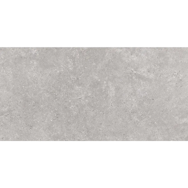 Grijze gemêleerde betonoppervlak van de Stoneland Pearl mat 80x160 rett