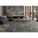 Slatekleurige porseleinen tegels met gouden aderen in Strato Natural 60x120 rett