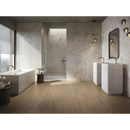 Moderne badkamer met vrijstaand bad, inloopdouche en dubbele wastafels in Taj Mahal Nature gepolijst 120x120