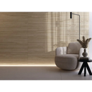 Moderne gebogen armstoel in lichtbeige, bij de Tanzania Oak 40x120 rett