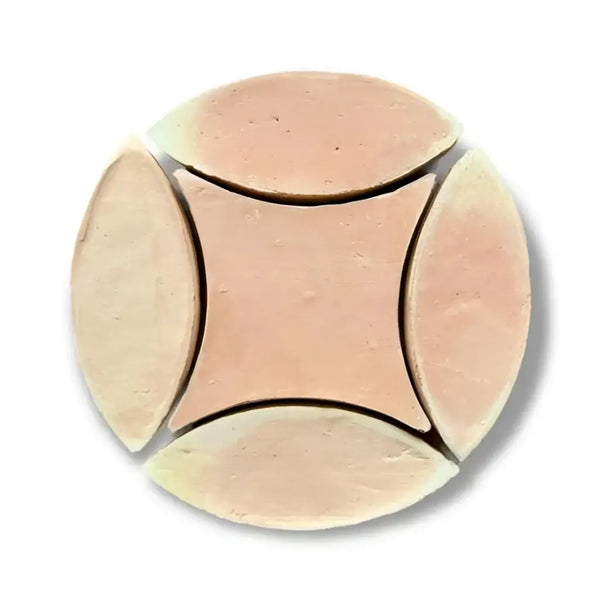 Terracotta mozaïek onderzetter set met geometrisch patroon en Alhambra bejmat textuur