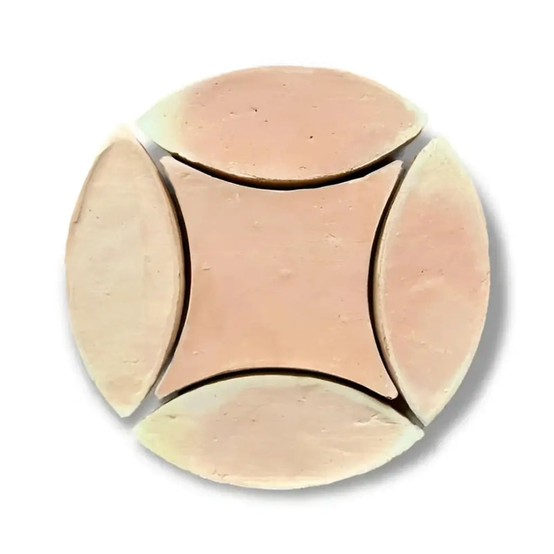 Terracotta mozaïek onderzetter set met geometrisch patroon en Alhambra bejmat textuur