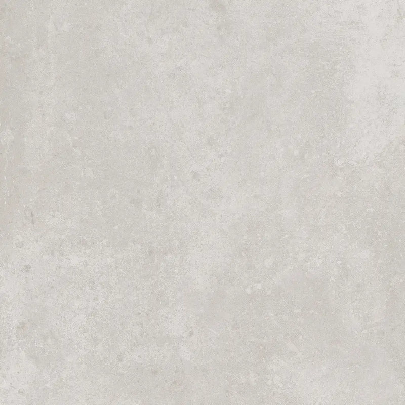Lichtgrijze, textuur met subtiele gemêleerde patronen van Terrastegel Nexus White 60x60