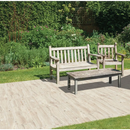 Houten tuinbank met bijpassende stoel en tafeltje op Terrastegel Padouk White 30x120