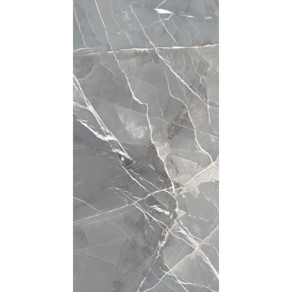 Grey marble Thunder Clang mat met witte aders 120x280 rett oppervlak