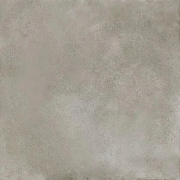 Mottled gray smooth concrete surface of Herberia Timeless Silver 60x60 Rett