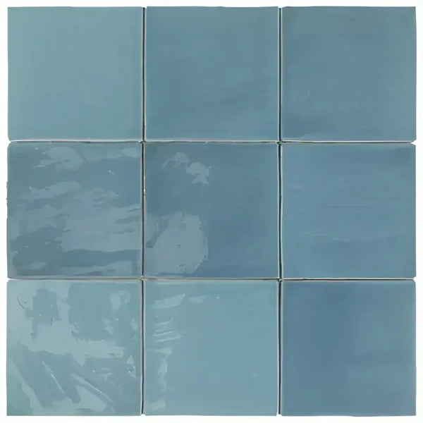 Blauwe glossy keramische tegels TopTegels Beach Blauw 15x15 cm van American Olean