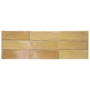 Goldige TopTegels Beach Geel keramische tegels 7.5x23 cm met glanzend oppervlak
