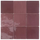 TopTegels Beach Paars 15x15 cm keramische tegels in diep burgundy met subtiele glans