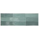 Teal glanzende keramische subway tegel van TopTegels Beach Turquoise 7.5x23 cm