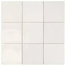 Witte keramische subway tegel met grijze voeg, 15x15 cm, toptegels beach wit