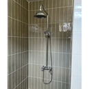 Chrome douche systeem met regen en handdouche, perfect voor TopTegels Olive Glans