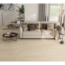 Beige fabric sofa with pillows and blanket on Ultrablock Desert 60x60 rett grip anti-slip