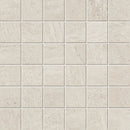 Lichtbeige vierkante tegels in een grid, Ultrablock White Mozaiek 5x5 op net