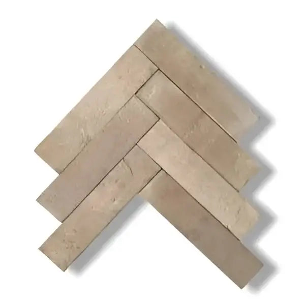 Lichte beige Umbria rechthoekige terracotta tegel met houten haringgraatpatroon en natuurlijke houtnerf