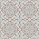 Decoratieve tegelpatroon met quatrefoil bloemen in grijs, roze en mintgroen voor Urban Decor Alba 20x20
