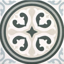 Circulair decoratieve tegelpatroon met groene versieringen, Urban Decor Elga 20x20