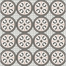 Herhalend cirkelpatroon met hartachtige swirl binnen Urban Decor Elga 20x20