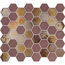 Hexagonale mozaïektegels in mauve en metallic goud voor VAL012 Burgundy Matt Glossy