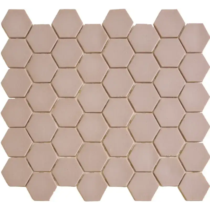 Val18m Pink Matt keramische hexagon tegels in mat lichtbruin voor je project
