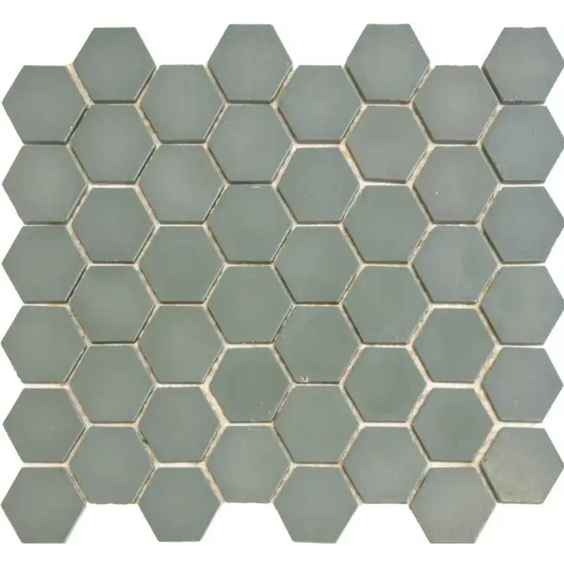 Val82m Khaki Matt matte sage groen hexagon tegels met aardse uitstraling perfect past