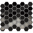 Zwart en grijs hexagonaal mozaïekpatroon van VAL920 Black Matt Glossy vloertegels