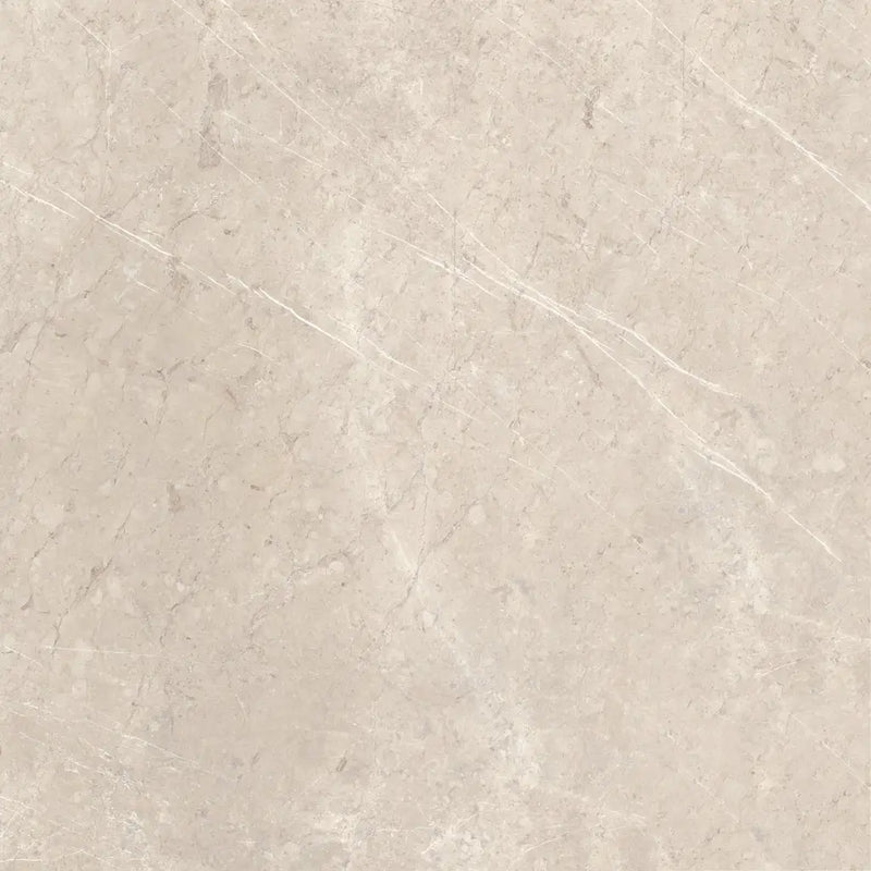 Beige marble surface with diagonal veining patterns on Velvet Almond 80x80 rett