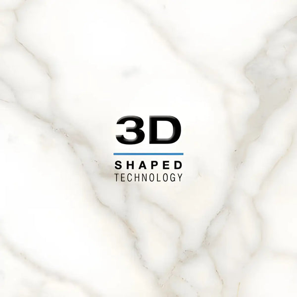 Logo van 3D SHAPED TECHNOLOGY met blauwe onderlijn, Velvet White 60x60 rett