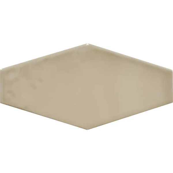 Diamantvormige beige keramische tegel uit de Viena Vision 10x20 collectie