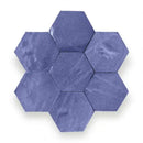 Hexagonale blauwe Zelliges Alhambra tegels met marmertextuur, amethist 21 cm