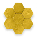 Gouden hexagonale zelliges Alhambra tegels met metallic textuur