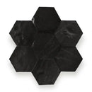 Zwarte hexagonaal marmer tegels met glanzende afwerking, Zelliges Alhambra Hexagone 31 Noir
