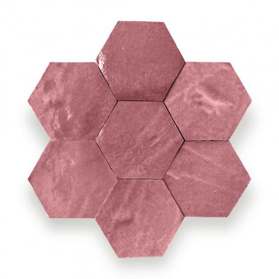 Zelliges Alhambra Alhambra Hexagone 12 Vieux Rose
