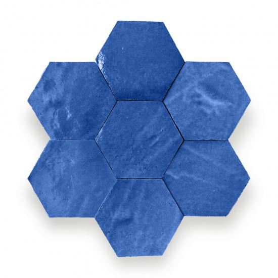 Zelliges Alhambra Alhambra Hexagone 16 Bleu Holandaise
